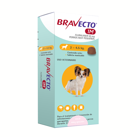 Bravecto para Perros 1M 2 a 4,5 Kg